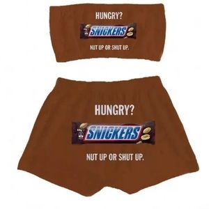 SNICKERS 2-Piece Sexy Short Set.
